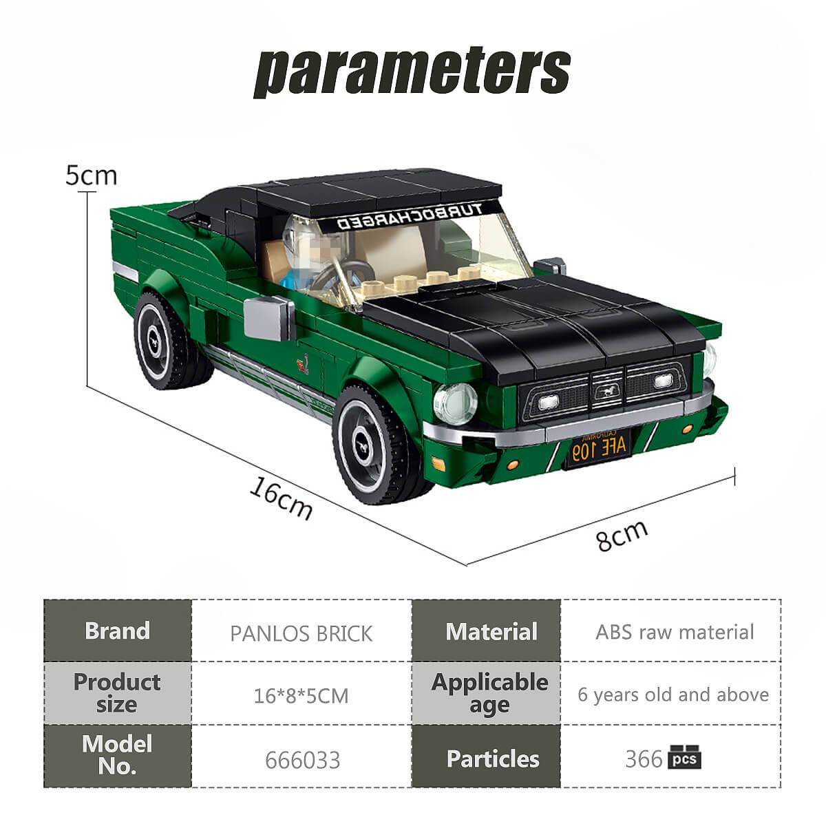 Panlos Brick 666033 Ford Mustang Sports Car 366Pcs-HugmieToys