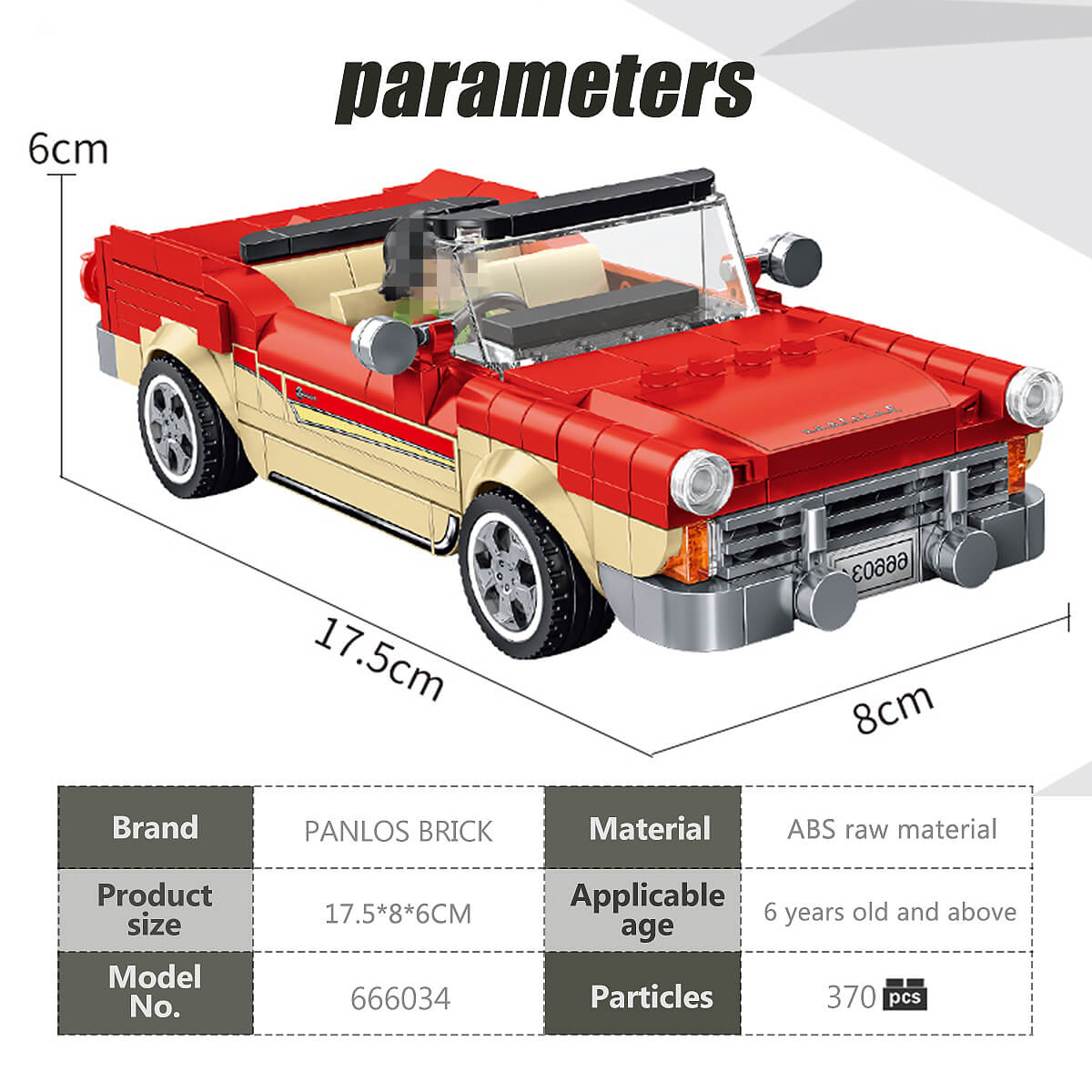 Panlos Brick 666034 Sports Car Building Blocks - HugmieToys