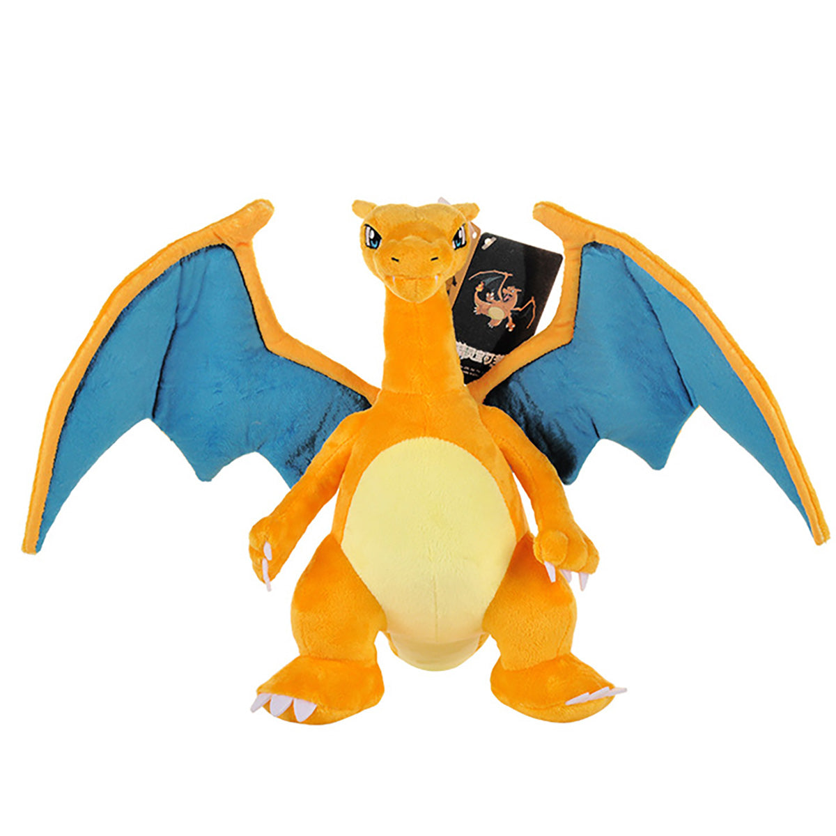 Pokemon Charizard Plush Toy 25cm with detailed wings and embroidered facial features. Soft and huggable, perfect for collectors and fans.