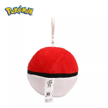 Back view of the Pokemon Plush Pokeball Keychain (10cm) with an official Pokémon logo tag. A must-have collectible for Pokémon lovers.