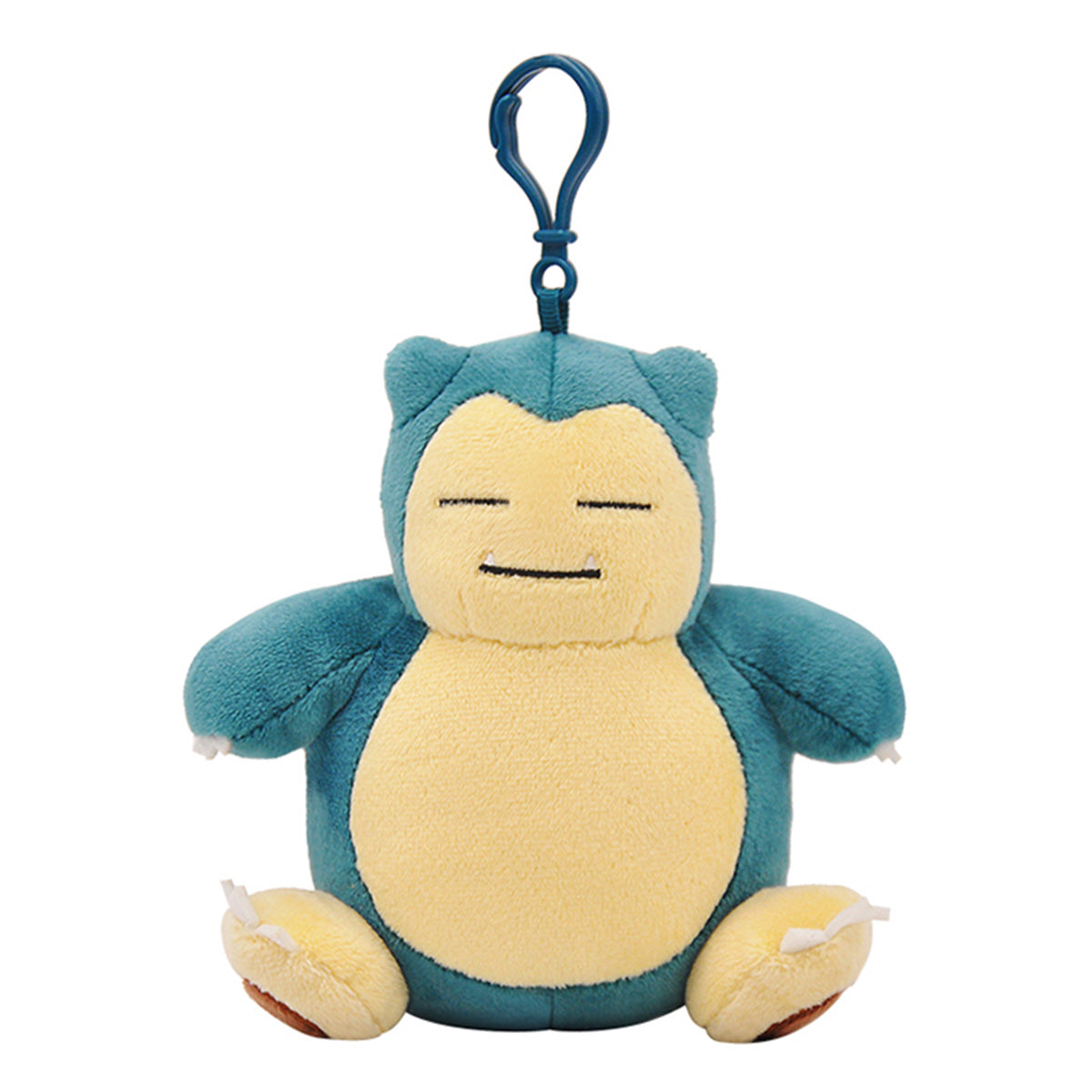 Pokemon Plush Snorlax Keychain 13.5cm with a soft blue and beige design, featuring a sturdy clip for easy attachment to bags or keys.