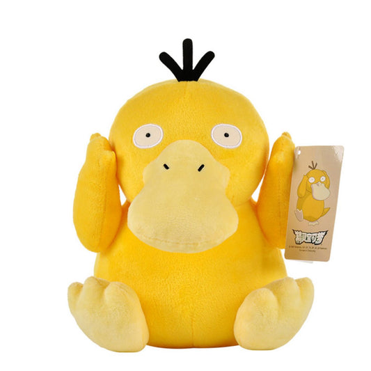 Pokemon Psyduck Plush Toy 30cm with a soft yellow design, featuring Psyduck’s signature expression. Made from 100% cotton, perfect for collectors and fans.