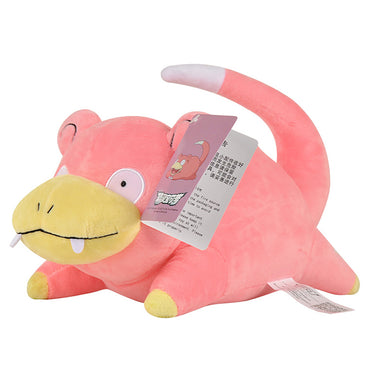 Side view of the Pokemon Slowpoke Plush Toy 25cm, showcasing its premium stitching, soft texture, and playful design. Ideal for cuddling and gifting.