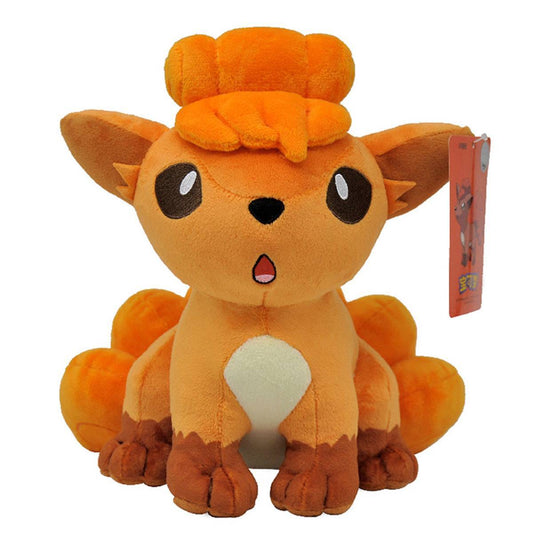 Pokemon Vulpix Plush Toy 24cm with soft orange fur and embroidered facial details. A must-have collectible for Pokemon fans in Ireland.