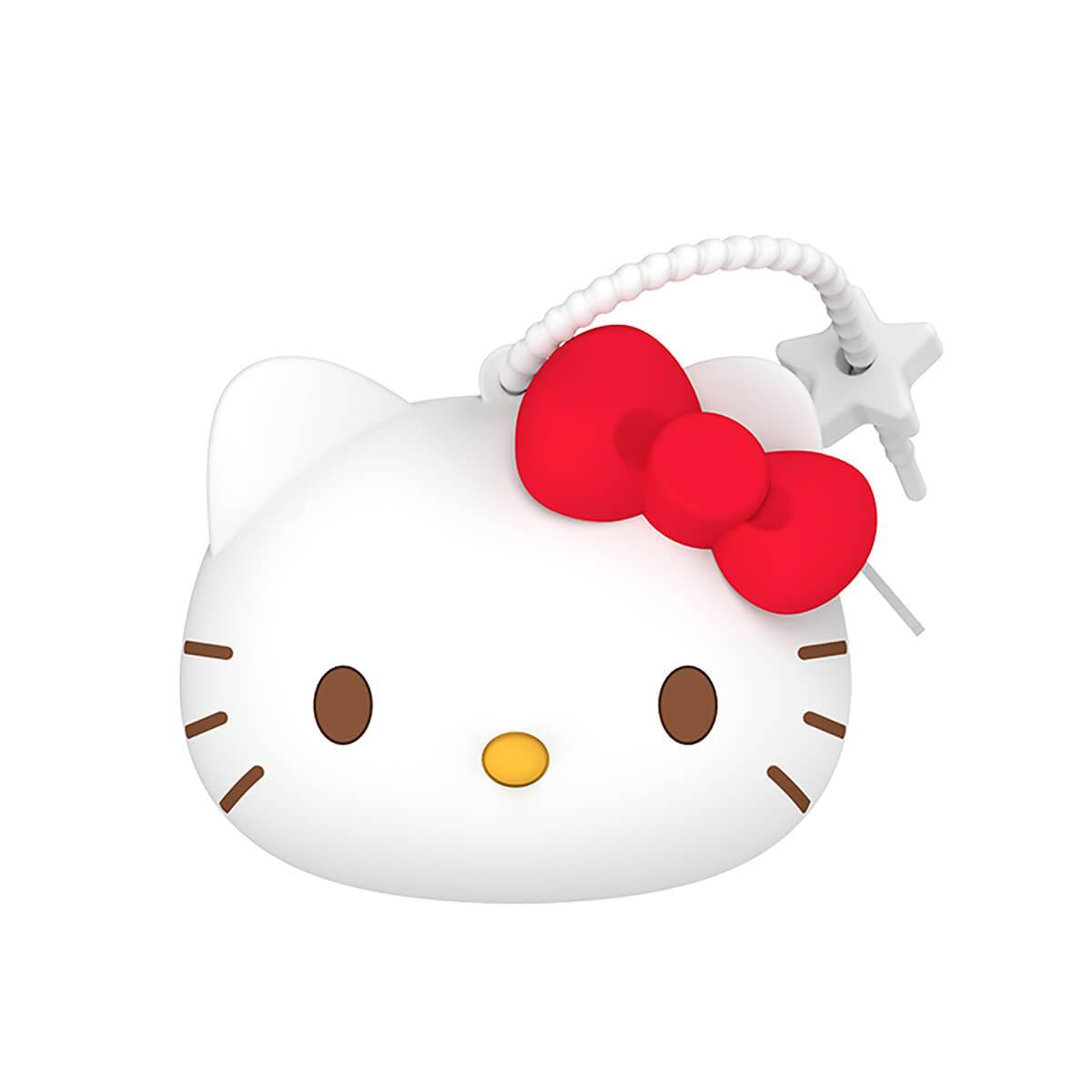 Sanrio Hello Kitty silicone coin purse in white with a red bow. A cute and durable accessory for carrying small essentials, perfect for gifts.