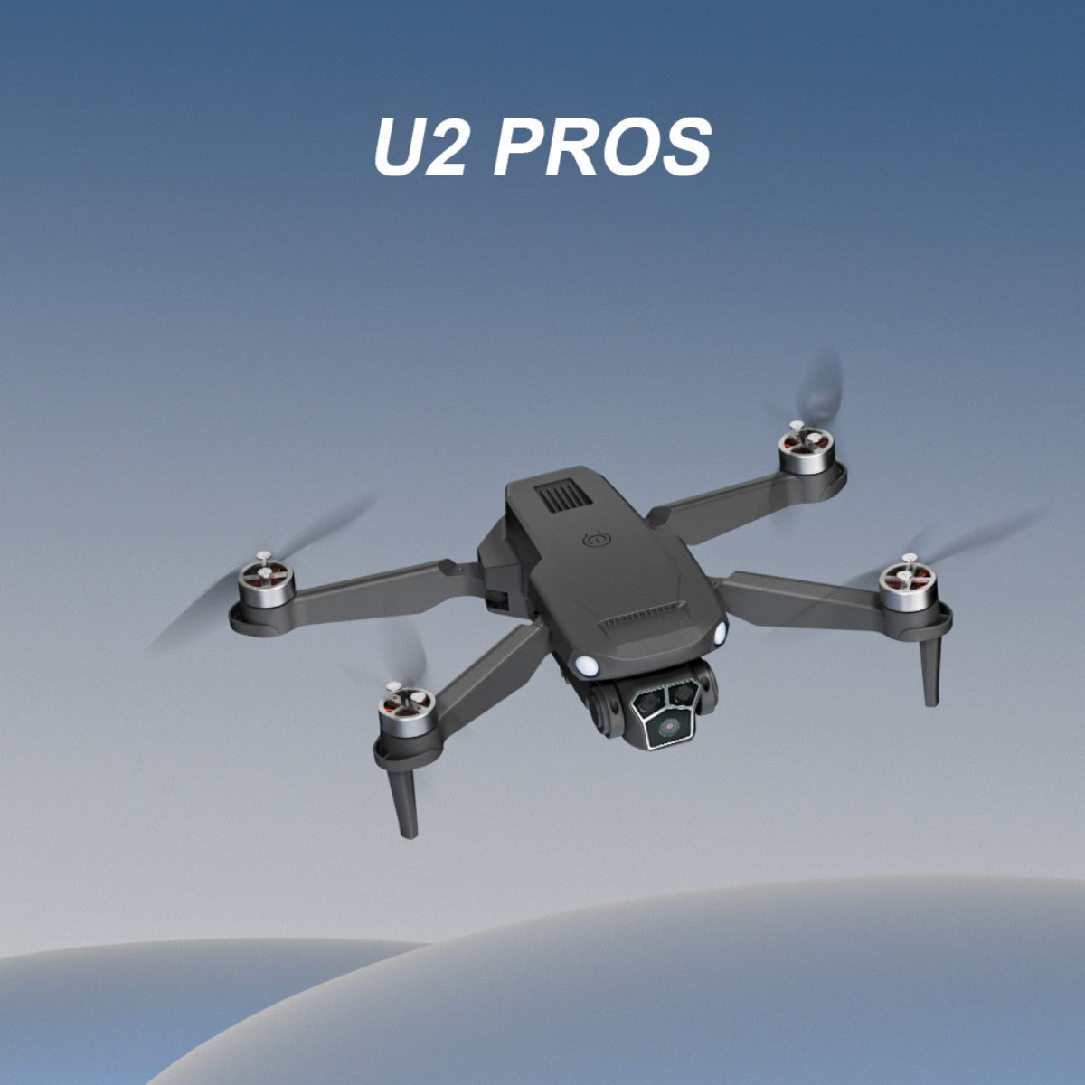WBRC U2 Pros Portable HD Camera Drone in mid-air with foldable arms and 4K lens, perfect for outdoor flying toy enthusiasts on HugmieToys.