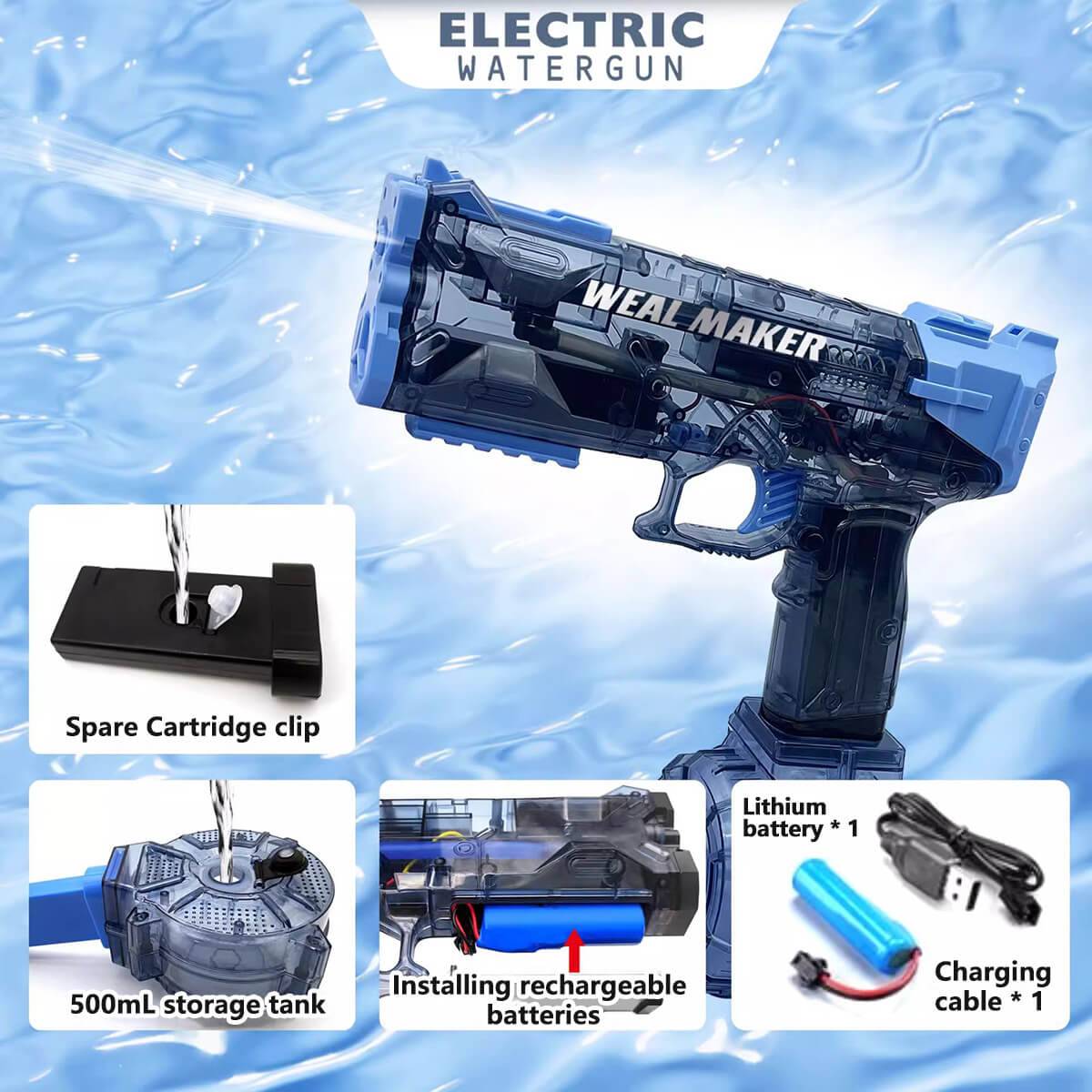 W555 Strongest Electric Water Gun for Adults Kids - HugmieToys