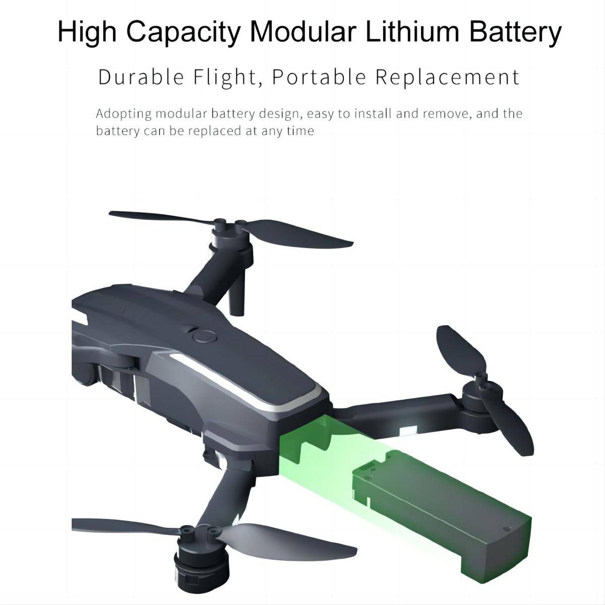 High-capacity modular lithium battery for PIHOT P60 Max drone, designed for easy installation and removal. Enhances flight time for extended aerial fun.